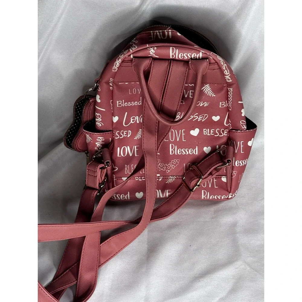 LD‎ Faux Leather Blessed Pink Back Pack Purse Bag